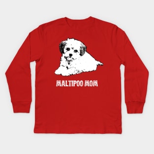 Maltipoo Mom Maltipoo Design Kids Long Sleeve T-Shirt